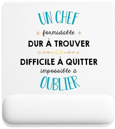 Planetee Tapis de Souris Un Chef Impossible à Oublier | Accessoire Bureau Ergonomique - Idéal pour Anniversaire, Collègue, Secret Santa Noël, Fête des Pères et Fête des Mères