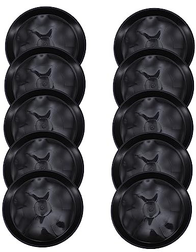 TOYANDONA Bandejas para Macetas De Plástico Redondas para Bonsáis y Plantas, Juego De 10 Piezas Negras, para Interior y Exterior, Reutilizables, Resistentes y Fáciles De Limpiar