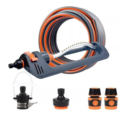 19 Hole Oscillating Sprinkler for Garden & Lawn, 12-18m Large Area Watering, Uniform Flow Control, Automatic Yard Sprinkler for Lawn Cooling (4-point set (10-meter tube))