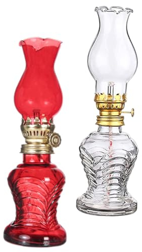 FUTUREORYY 2stücke Petroleumlampe Mit Glasabdeckung Petroleumlaterne Vintage Für Innenbereich Petroleumlampen Retro Für Zuhause Petroleumlicht Öllampe Petroleumlampe Antik Für Küche Und Wohnz