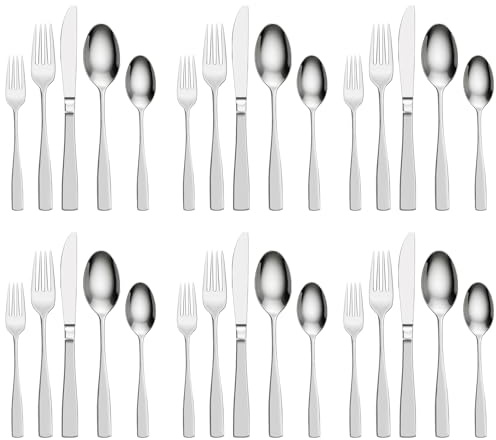 Truevaste Besteck Set 6 Personen für Kinder Erwachsene,30 STK. Edelstahl Kinderbesteck Spülmaschinenfest,Hochglanzpoliert Essbesteck,Löffel Gabel Messer Set für Zuhause Grillen Party Alltag Gäste