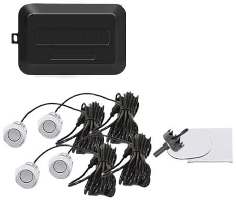 Telecamera Retromarcia Auto Kit Parcheggio Per Auto Sonde Indicatore Avviso Sonoro Backup 4 22 Mm 12 V 8 Colori(Argento)