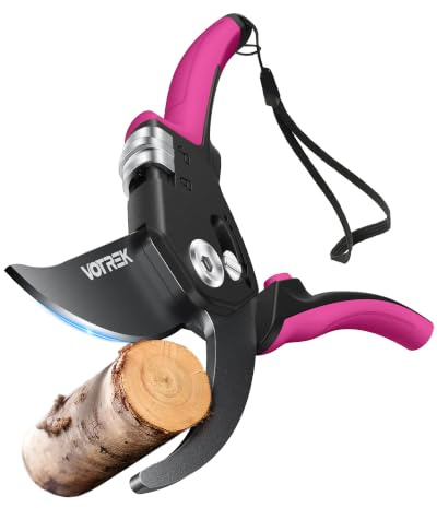 VOTREK Bypass Secateurs for Small Hands with Continuously Adjustable Grip | SK5 Steel Blade, Sealed Spring, 21.5cm Professional Pruning Shears for Rose, Branch, Garden Pruner Scissor, Bonsai Cutters