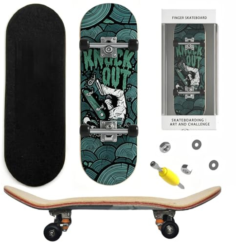 APPCRFM Skateboard Finger Da Dito, Skateboard da Dito in Legno, Giocattolo Sportivo Regalo per Appassionati di Skateboard – Piccola Idea Regalo per Adolescenti e Capretti (black)