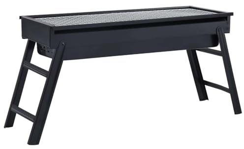 Kaloriko Barbecue Portable de Camping en Acier Inoxydable 60 x 22,5 x 33 cm, Barbecue BBQ Pliable au Charbon, Gril extérieur Portable, Usage sur Table ou au Sol, pour Camping, Pique Nique et Jardin
