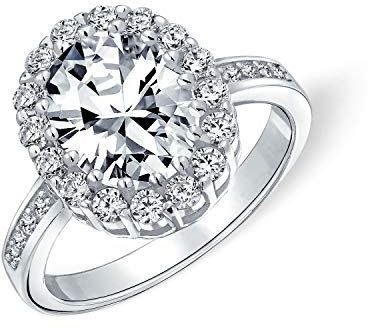 Personalisieren Sie Traditionellen Vintage-Stil Brillantschliff Cubic Zirconia Aaa Cz Abschlussballise 4Ct Oval Pave Halo Verlobungsring Für Frauen .925 Sterling Silber Brauchizable