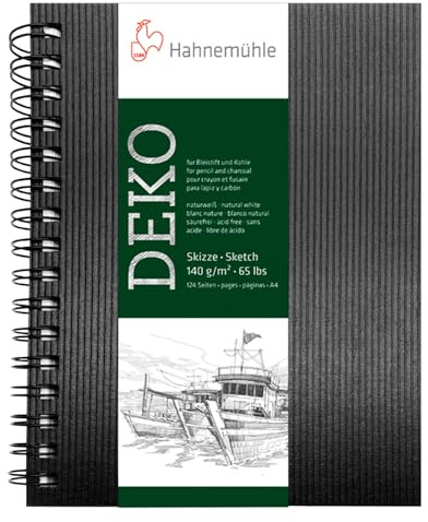 Hahnemühle Skizzenbuch Deko, schwarz, DIN A4 ochformat, 140g/m², 62 Blatt