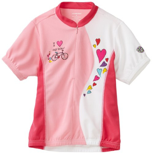 Kanu Bike Girl's Kool Kitten Cycling Jersey (Pink, Small)