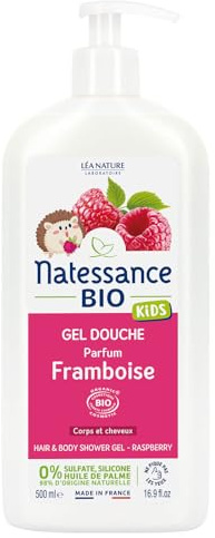 Natessance - Gel douche corps et cheveux Kids Framboise
