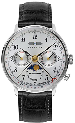 Zeppelin Unisex Chronograph Quartz Watch with Leather Strap 7037-1