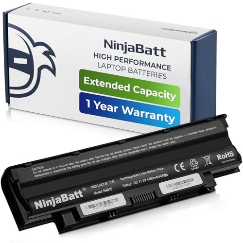 NinjaBatt Batterie pour Dell J1KND Inspiron N5110 N7110 N5010 N5050 N5030 3520 15R N5040 17R N4010 N7010 M5030 M5040 N4110 Vostro 3550 3750 1540 3450 - Longue Durée [6 Cellules/4400mAh]