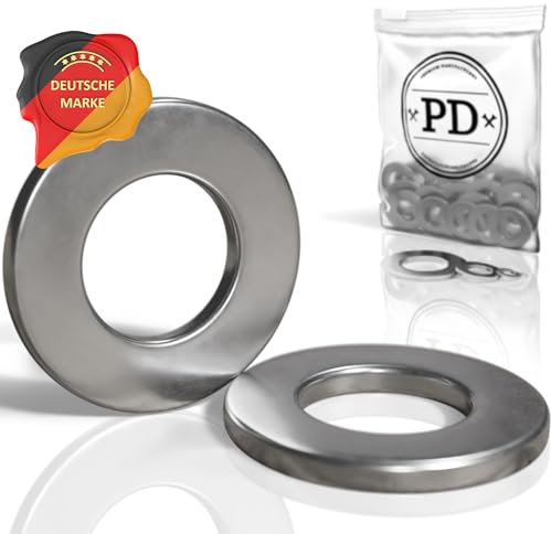 PD® Rondelles Metal M10 (DIN 125-A/ISO 7089) | Rondelles plates acier inoxydable A2 V2A | Rondelle acier inox de petit diamètre extérieur | Rondelle inox pour vis et boulons filetés | 25 pièces