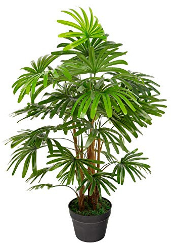 Closer2Nature Artificial 3ft 3 Lady Palm Tree; Green Indoor Plant - Artificial Plant Green Palm Tree; Perfect Faux Outdoor Plants - For Home and Office
