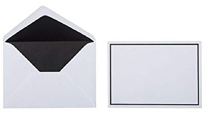 Paper24 25 Trauerbriefumschlag 120x175 mm - SEIDENFUTTER - abgesetzter Rahmen