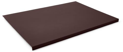 Eglooh - Adamantis - Gewinkelte Schreibtischunterlage echtem Leder Dunkel Braun cm 70x50 - Modernes Design, Innenseele aus Stahl mit L-geformtem Vorderprofil und rutschfester Boden - Made in Italy