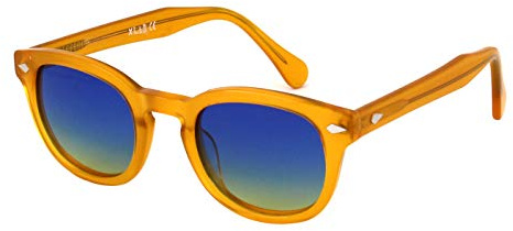 X-LAB 8004 Gafas de sol estilo moscot, unisex, 48mm, Amarillo/cobalto amarillo