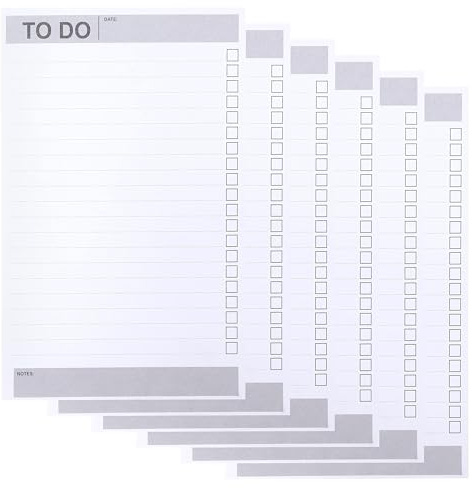 Belle Vous 6er Pack Tagesplaner Block mit To Do Liste To Do Block - 60 Tage/Seiten Checklisten Notiz Block mit Undatierten Seiten - Organisationsblock für Einkaufslisten, Zeitmanagement, Notizblock