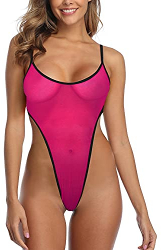 SHERRYLO Slingshot Bikini Thong Bathing Suit for Women See Through One Piece Swimsuit Tanning G String Monokini Bodysuit Micro Bikinis