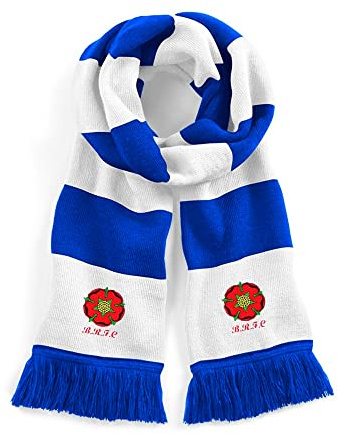 Blackburn 1970s Retro Traditional Football Scarf Embroidered Logo