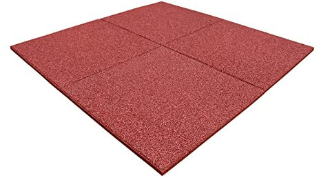 1m² GS25 50x50x2,5cm Rot Fallschutzmatten Gummimatten Spielplatz Bodenmatten Gymnastikmatte Fallschutzplatten Schaukel Gummiplatten