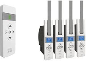 WIR elektronik, eWickler Maxi 3 set radio per finestre, eW845-F, 3 avvolgitori elettrici e 1 telecomando FB-9, per cinghia da 17-23 mm, a incasso, fino a 75 kg, con spina di alimentazione (4 finestre)