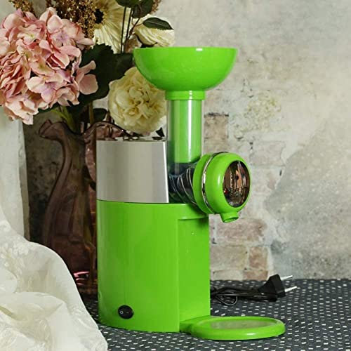 Samnuerly Mini Ice Cream Maker Machine Home Gelato Sorbet Frozen Yoghurt Machine Small Kids DIY Homemade Ice Cream Dessert Maker Automatic Frozen Fruit Dessert Home (Color : Black) (Green)