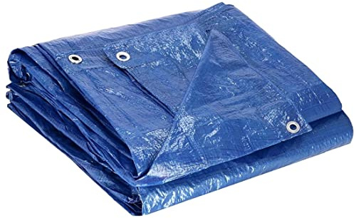 Tarpaulin Ground Sheet Cover Up with Eyelets (50 GSM Blue, 2 x 3 m)