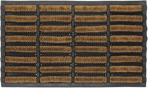 Trendi® Tuff Scrape Door Mat Rubber Coir Wire Brush Mat - Durable and Effective Dirt Trapping - Natural Coco Coir Material - Indoor and Outdoor Use (40 x 60)