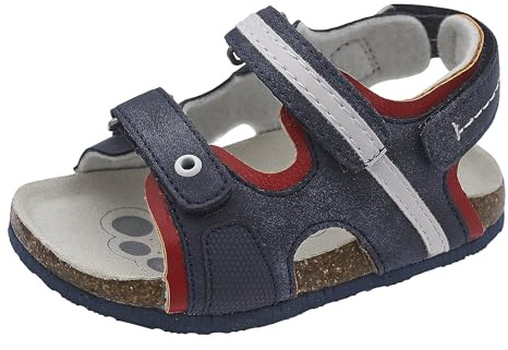 Chicco Garçon Sandales À Double Velcro, Confortables, Légères, Flexibles et Transpirantes Sandales réglables à double velcro, Bleu 4, 21 EU