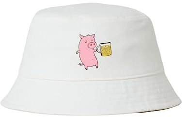 dalerno Bier Schwein Hut Saufen Mallorca Fischerhut Lustiger Hut Bucket Hat Alkohol Feiern Party Fußball Junggesellen-Abschied Anglerhut Sommerhut Bier