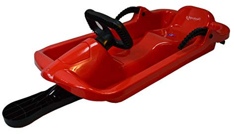 AlpenGaudi AlpenDrive Rot Bob 93 cm Lenkbob Rodel Kinderschlitten Schlitten