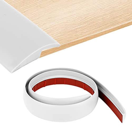 Übergangsprofil Selbstklebend, PVC Fußböden Abdeckleiste Vinyl Übergangsschiene Abschlussprofil Tür Schwellen Abschlussleisten Bodenprofil (1, Weiß, HöhenAusgleich 3MM X Länge2M)
