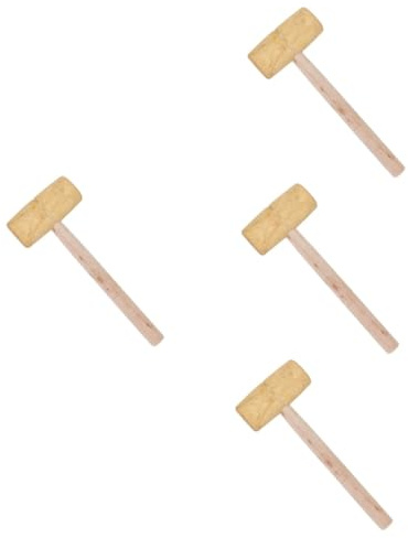 Angoily 4pcs Leather Mallet Mallet Tool Wooden Wood Chisel Hammer Woodworking Camping Hammer Wood Wooden Chisel Leathercraft Gavel