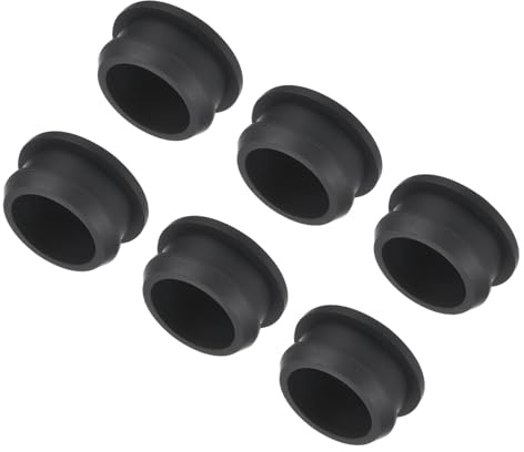 QUARKZMAN Tapones de Cierre de Silicona de Sellado 25mm Negro 6pcs | Tapón para Agujeros Silentblock Cubierta Tapa Ciego Tipo Empotrado Redondo para Estantes Armarios Gabinete Muebles