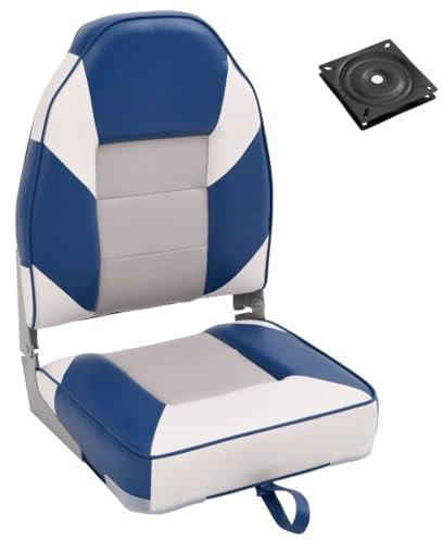 vidaXL Bootssitz Set 2-TLG., Bootsstuhl mit Hoher Rückenlehne, Klappbar Steuerstuhl mit Befestigungsgurt, Steuersitz Klappsitz Boot