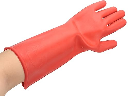 Walfront Class 00 Insulated Electrical Rubber Gloves 1.8mm Thick, High Voltage Work Gloves for Men and Women, Protective Handwear for Electricians