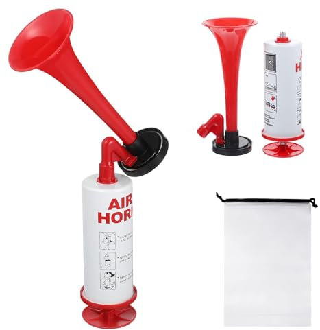 Airhorn Druckluft, Klassische Air Horn Fanfare, Loud Air Horn Druckluftfanfare für Erwachsene und Kinder, Signalhorn Gas, Hand Air Horn für Handball Fußball Stadionhorn Boot Party (Blau)