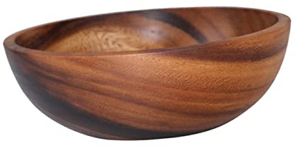 MOLUCKFU Holz Salatschüssel 1 Stück 16x7cm, Runde Obstschale | Dickwandig, Glatt Verarbeitet, Großzügiges Fassungsvermögen, für Küche und Servieren