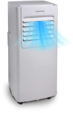Innoliving Condizionatore Portatile 7000/9000 / 12000BTU, 3 Funzioni Raffreddamento, Ventilazione, Deumidificazione, Timer 24h, Telecomando, Display LED, Gas Naturale R290, Fino a 30mq (7000 BTU)