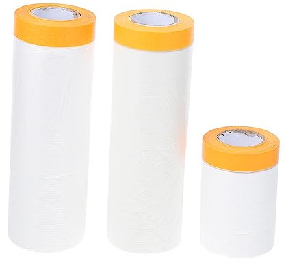 OSALADI Papel De Enmascarar Para Pintar Coche y Muebles, Película De Enmascarar 3 Rollos 55cm/110cm/150cm x 20 Metros, Protección Contra Pintura, Cubrimiento Para Renovación y Bricolaje