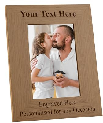 Personalised Wooden Photo Frames Custom Engraved Any Message Gift For Him Her Mothers Day Birthday Graduation or Wedding