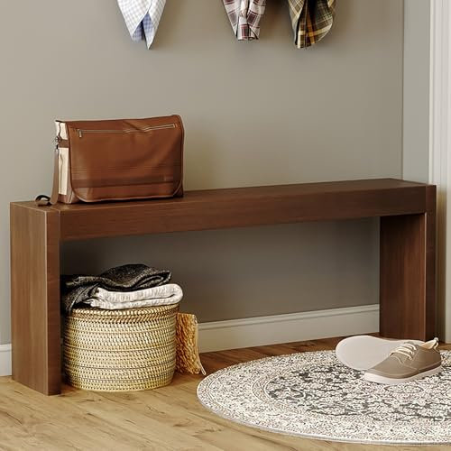 ZYZSY Sitzbank 2-Sitzer Holzbank Küchenbank im Landhaus-Stil, Bettbank mit Gummiholzbeinen, Moderne Garderobenbank, Essbank für Wohnzimmer, Küche, Eingang(60 * 20 * 40cm/24 * 8 * 16in)