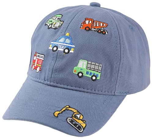 SEAUR Basecap barn pojkar flickor 3–8 år tecknad keps justerbar basebollkeps bomull basebollkeps småbarn Cappy Cap 52–54 cm, Gråblå, one size