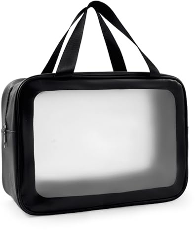 Clear Travel Toiletries Bag Makeup Thickened PVC Waterproof Transparent Wash Bags with Handles Plastic Cosmetic Bag for Women Men Holiday