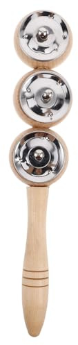 Warmhm Handglocken Mit Glöckchen Schlittenglocken Aus Holz Jingle Bells Stick Musikalische Schlaginstrumentglocken Für Weihnachtsdekoration Und Urlaub
