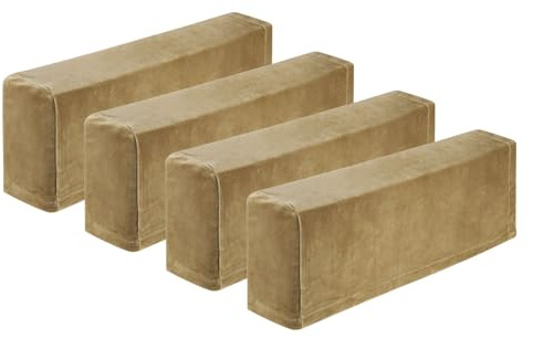 uxcell 4Pcs Stretch Armrest Covers, Polyester Soft Armchair Slipcovers Couch Recliner Arm Cover for Chair Sofa Protector, Taupe