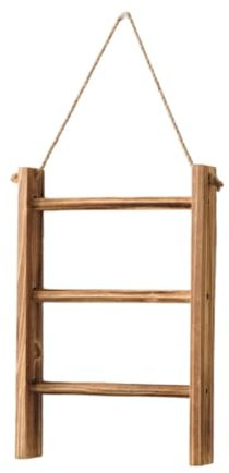 KiBcsLic Handtuchleiter aus Holz, Deckenhalterung für Teeständer und Regale im Hotel, Altes Holz