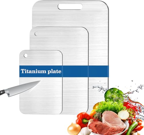 Tabla de Cortar de Titanio,Titanium Cutting Board,Tabla Cortar Acero Inoxidable,Ta-bla de Cortar de Titanio de Grado Alimenticio de Doble Cara,para Garantizar el Sabor Original de Los Ingredientes (B)