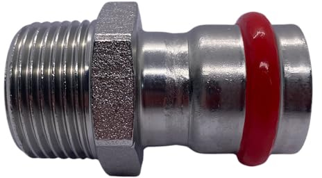C-Stahl Pressfitting T-Stück, 90° Bogen, Kappe, Muffen, 45° Bogen, Winkel Pressfittings Reduziermuffen Rohrverbindung V Kontur (Außengewinde 28mm - 1)