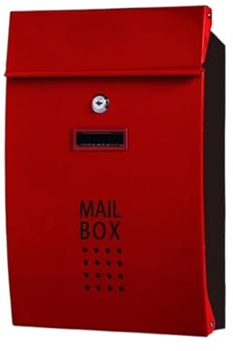 ZWCSHUU Buzón de Correo for Exteriores, almacén de Acero Inoxidable, apartamento, hogar, jardín, buzón de Correo con Bloqueo Vertical montado en la Pared Buzón de Pared(Red)